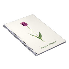Caderno Espiral Personalized Elegant Purple Tulip