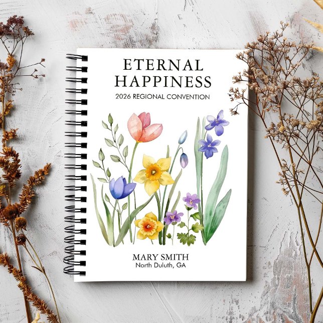 Caderno Espiral Personalized Eternal Happiness 2026 Convention  (Criador carregado)