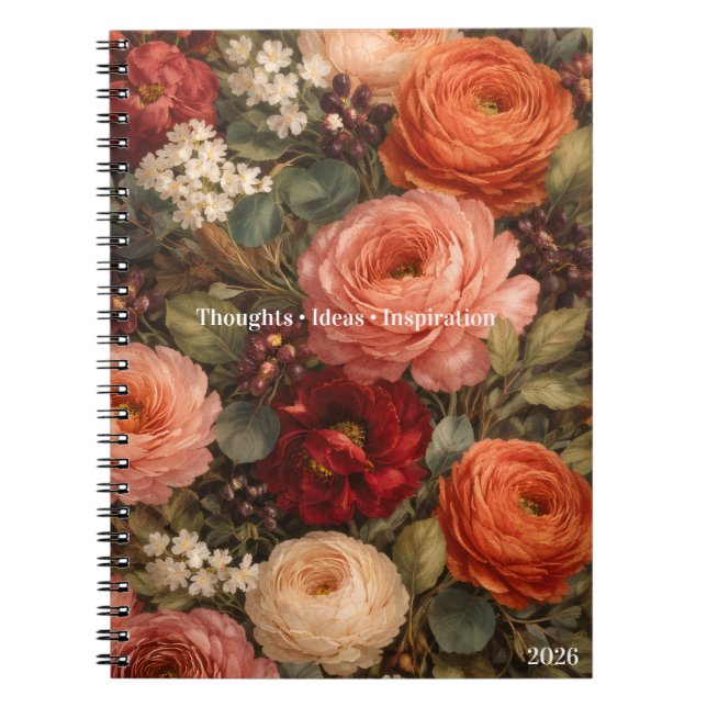 Caderno Espiral Personalized Floral Botanical Journal Women's Day  (Frente)