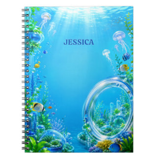 Caderno Espiral Personalized Frutiger Aero Name Notebook