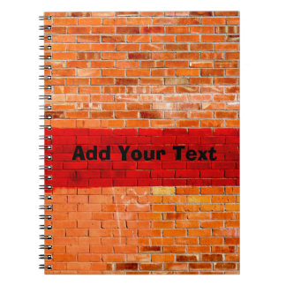 Caderno Espiral Personalized Fun Unique Red Brick Wall