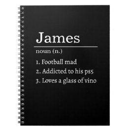 Caderno Espiral Personalized Funny Dictionary Definition Black 