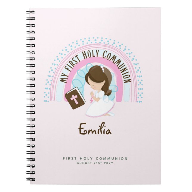 Caderno Espiral Personalized Girls Prayer Journal or Bible Study  (Frente)