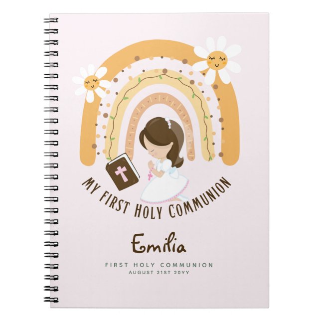 Caderno Espiral Personalized Girls Prayer Journal or Bible Study  (Frente)