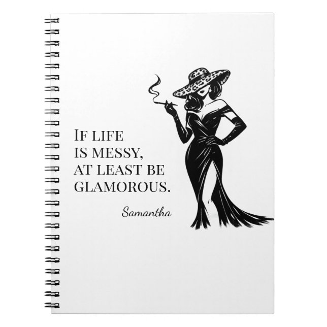 Caderno Espiral Personalized Glam Style Quote Design  (Frente)