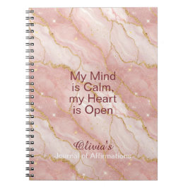 Caderno Espiral Personalized Glitter Positive Quotes Journal