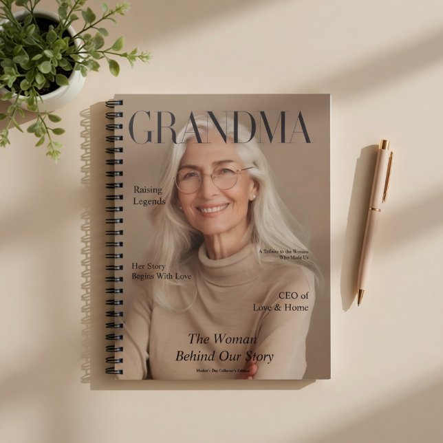 Caderno Espiral Personalized Grandma Notebook | Custom Photo (Criador carregado)