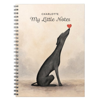 Caderno Espiral Personalized Greyhound Notebook with Name