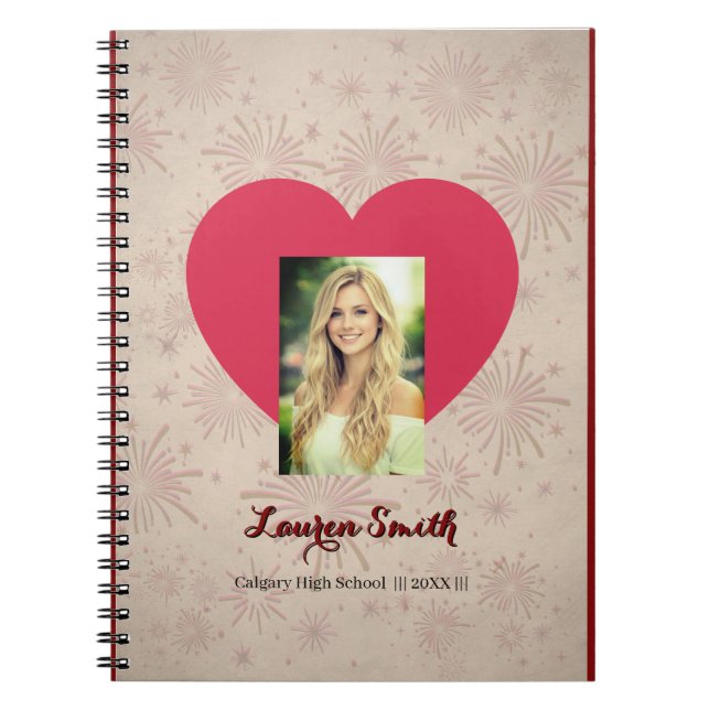 Caderno Espiral Personalized Heart Photo Spiral Notebook  (Frente)