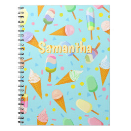 Caderno Espiral Personalized Ice Cream Notebook | Sweet Summer