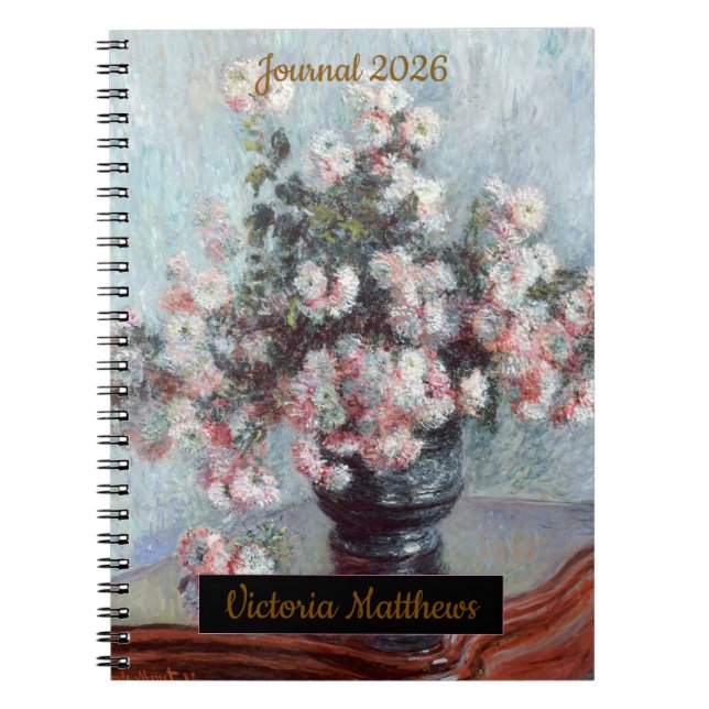 Caderno Espiral personalized impressionist still life floral  (Frente)