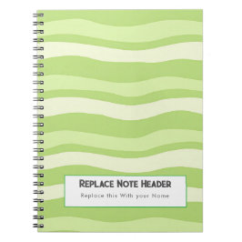 Caderno Espiral Personalized Lime Green Wave Patterned 