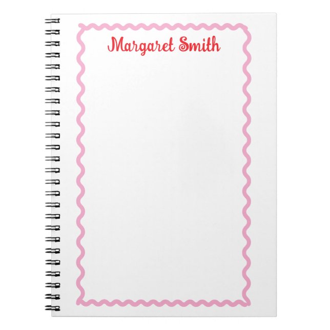 Caderno Espiral Personalized Monogram Notepads with Scallop Border (Frente)