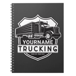 Caderno Espiral Personalized NAME Trucking Big Rig Semi Trucker  