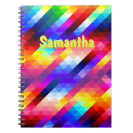Caderno Espiral Personalized Neon Notebook | Abstract Rainbow