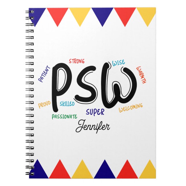 Caderno Espiral Personalized Personal Support Worker PSW  (Frente)