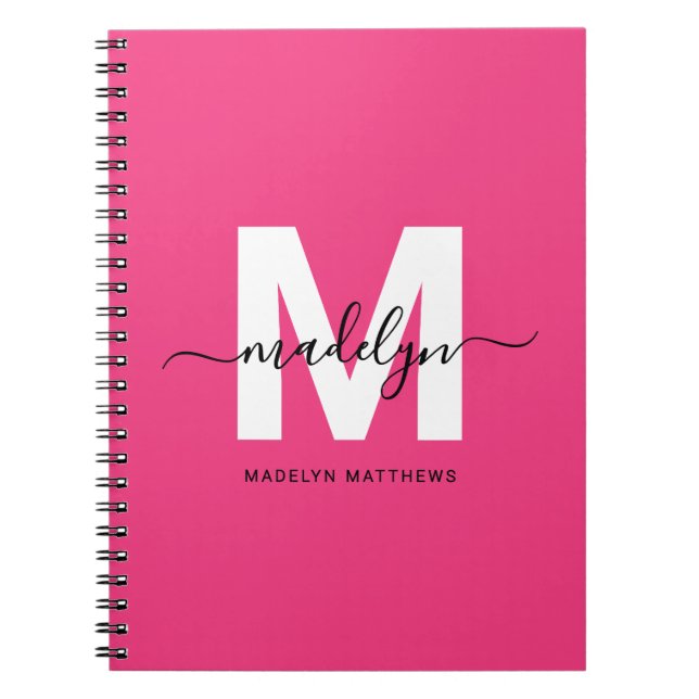 Caderno Espiral Personalized Pink Monogram (Frente)
