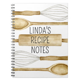 Caderno Espiral Personalized Recipe Journal or Kitchen Notebook