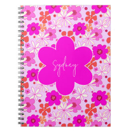 Caderno Espiral Personalized Retro Floral Design Journal Notebook