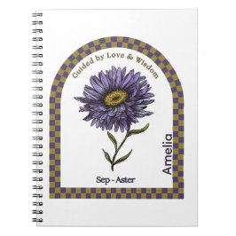 Caderno Espiral Personalized September Birth Month Flower Notebook