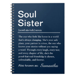 Caderno Espiral Personalized Soul Sister Definition Navy Blue