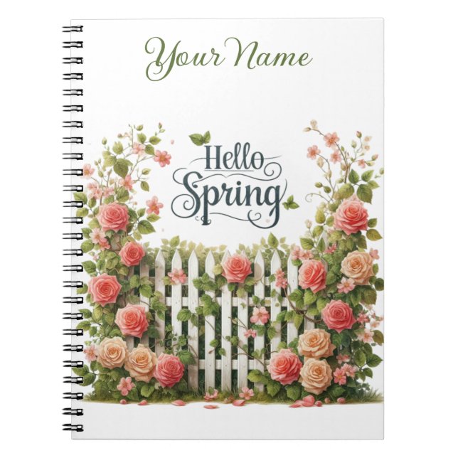 Caderno Espiral Personalized Spring Floral Spiral Notebook (Frente)