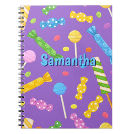 Caderno Espiral Personalized Sweets Notebook | Lilac Candy Design