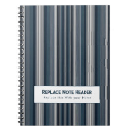 Caderno Espiral Personalized Vertical Stripe Blue Grey