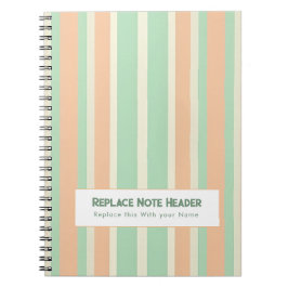 Caderno Espiral Personalized Vertical Stripe Green Orange