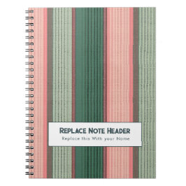 Caderno Espiral Personalized Vertical Stripe Green Pink