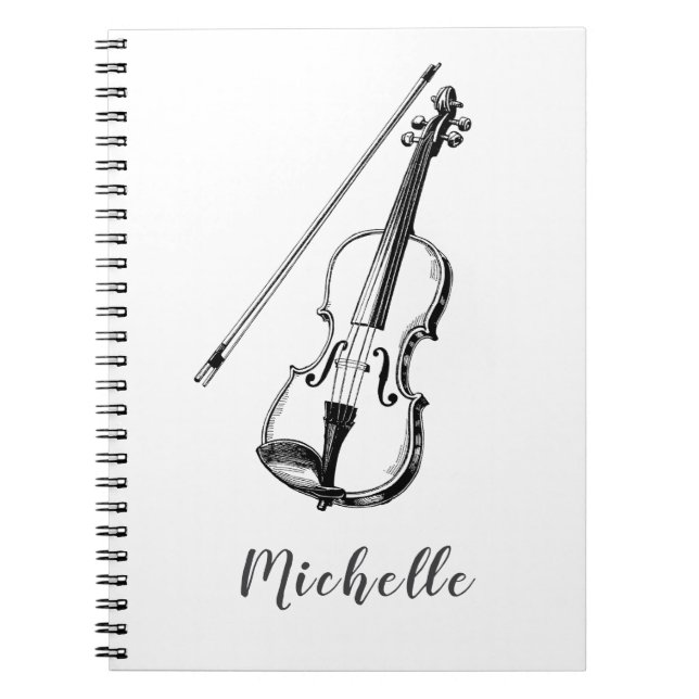 Caderno Espiral Personalized Vintage Violin musical (Frente)
