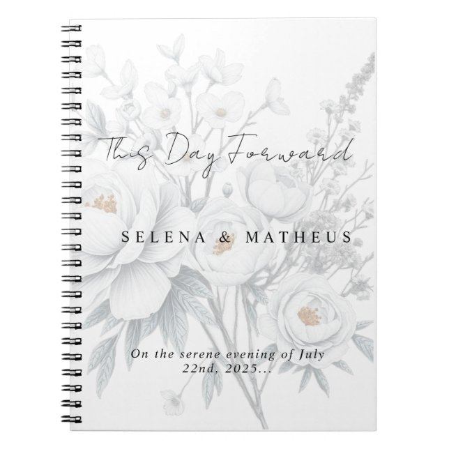 Caderno Espiral Personalized Wedding Vows Journal – This Day Forw (Frente)