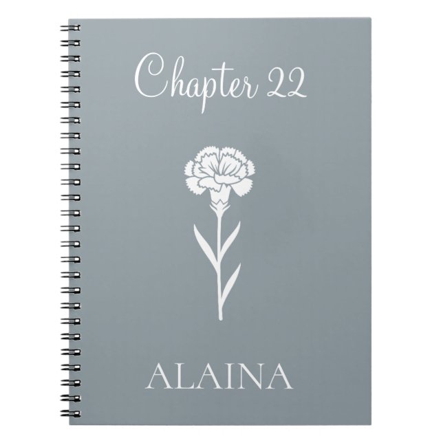 Caderno Espiral Personalized Year Carnation January Birth Flower  (Frente)