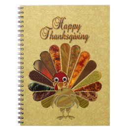 Caderno Espiral Peru Colorido de Ação de Graças Feliz