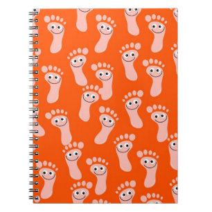 Caderno Espiral Pés felizes do papel de parede