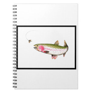 Caderno Espiral Pesca com mosca da truta de arco-íris