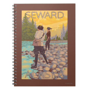 Caderno Espiral Pesca com mosca das mulheres - Seward, Alaska