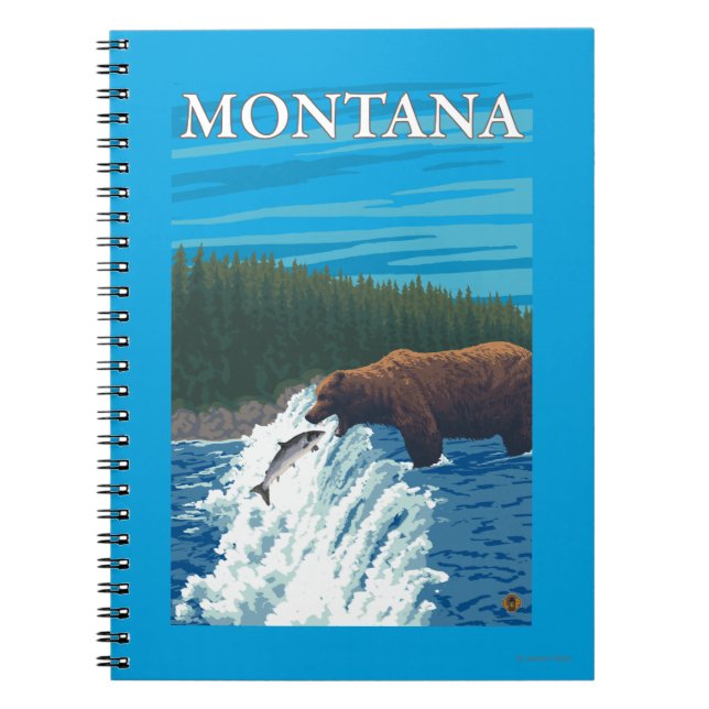 Caderno Espiral Pesca do Urso em Montana (Frente)