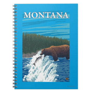 Caderno Espiral Pesca do urso no rio - Montana