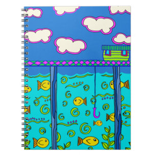 Caderno Espiral Pesca no Lago de Verão
