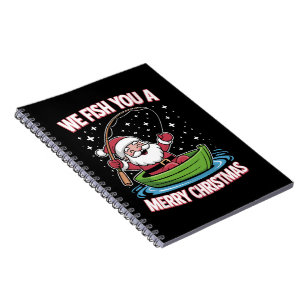 Caderno Espiral Pescador de Natal Pescado Legal Papai Noel