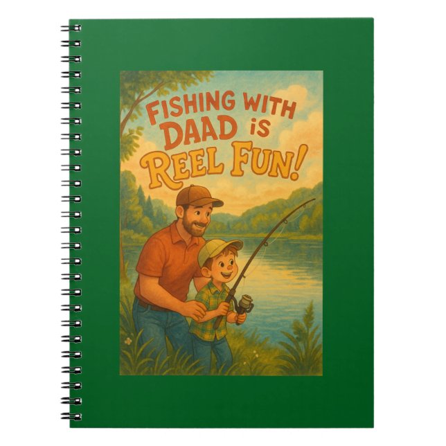 Caderno Espiral Pescar com Pai é Diversão de Reel! (Frente)