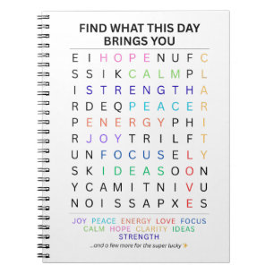 Caderno Espiral Pesquisa de Palavras Inspiracional - Palavras Posi