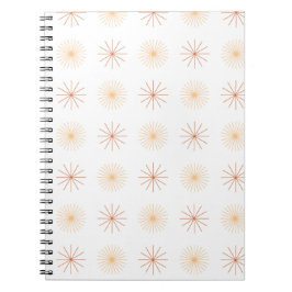 Caderno Espiral Pêssego branco cor de laranja-laranja abstrato