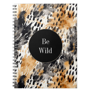 Caderno Espiral Pêssego Branco Pêssego Branco Impressão Animal Leo