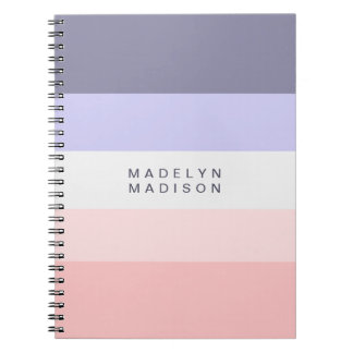 Caderno Espiral Pêssego e púrpura de distribuição horizontal de bl