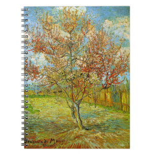 Caderno Espiral Pessegueiro Rosa em Flor por Vincent van Gogh