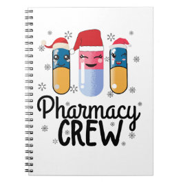 Caderno Espiral Pessoal de Farmácia. Camiseta de Natal do Farmacêu