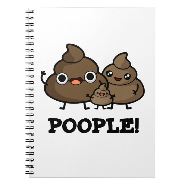Caderno Espiral Pessoas Engraçadas Pessoas de Poop (Frente)