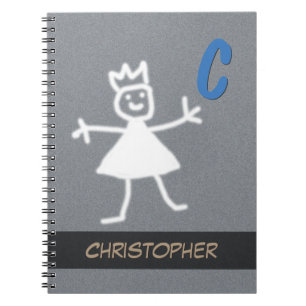 Caderno Espiral Pessoas felizes do menino de ondulação de sorris